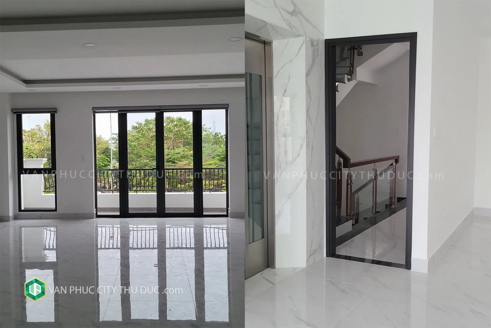 Cho thuê giá rẻ nhà Vạn Phúc Hầm + 4 lầu 6x17m 102m2 mặt đường 13m hướng Bắc